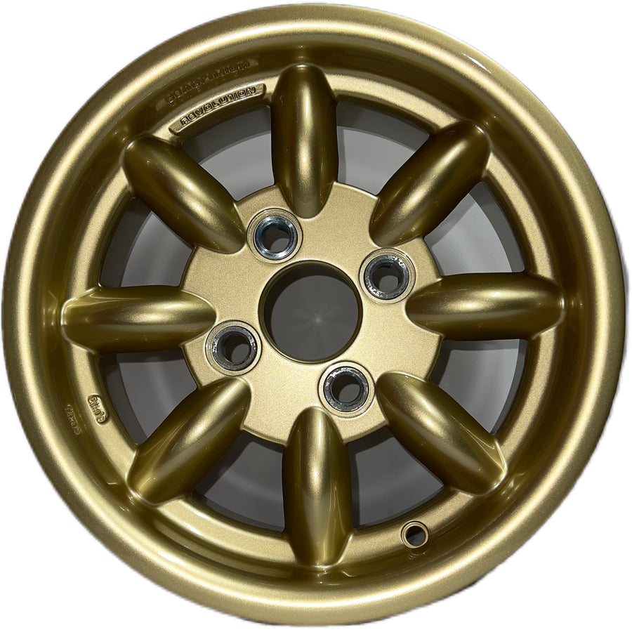 6x13 Revolution 8 spoke Gold alloy wheel