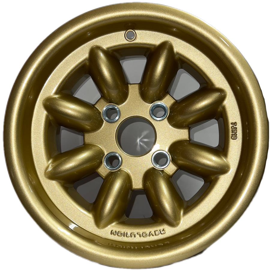7x13 Revolution 8 spoke Gold alloy wheel