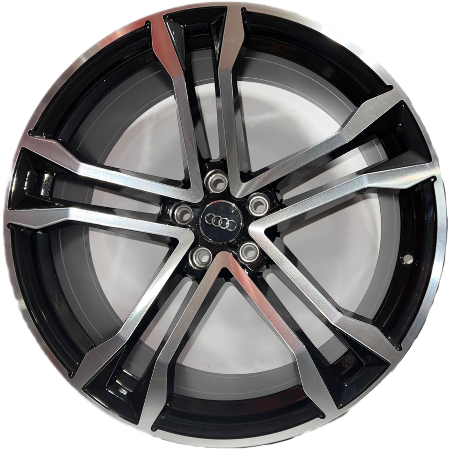 9x20 Audi 5 spoke Black Polished alloy wheel