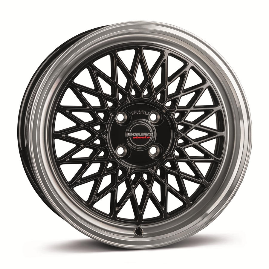 Borbet B black polished lip alloy wheel