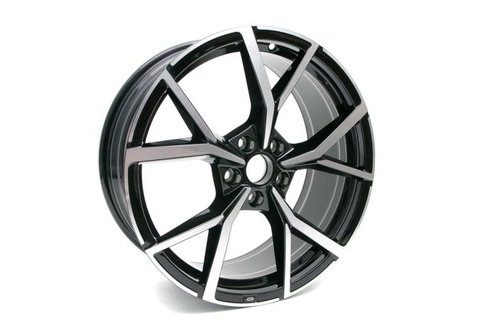 VW Estoril 5/112 Black Polished alloy wheel